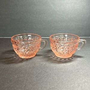 Vintage Pink Depression coffee/tea cups, set of 2